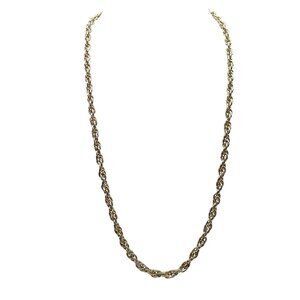 Vintage Gold Tone Rope Chain Necklace